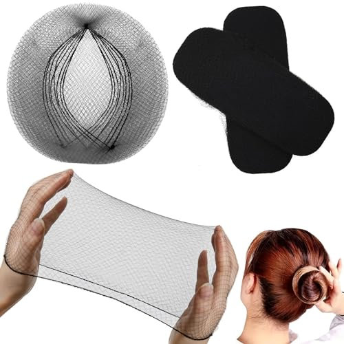Haarnetz 100 Stück, 20 Zoll Elastizität unsichtbare elastische Mesh Perücke Netze für Haar Bun Making Ballett Tänzerin Küche Food Serive(Schwarz)