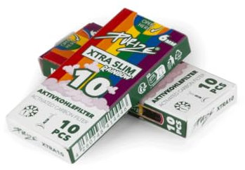 PURIZE® Filtro ai carboni attivi XTRA Slim Size | Confezione da 10 | Rainbow | Ø 5,9 mm filtro premium – carbone attivo a base di cocco