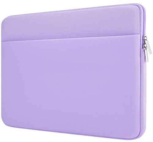 HEDUGO Laptop Sleeve Bag Compatible with 15.6 inches HP Dell Asus Lenovo Notebook Case with Zipper Accessory Pocket Padded Computer Pouch Cover Shockproof Protective for 15.6” Laptop,Purple
