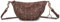 Cas8 Moon Bag klein NELLI - special Edition - aus echtem Leder mit Nieten, Damen Umhängetasche für den Alltag, längenverstellbarer Schultergurt, robuste Verarbeitung, stilvolle Half Moon Tasche, braun