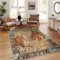 Moynesa Tiger Teppich, Boho-Teppich, waschbar, für Wohnzimmer, Vintage, weich, Esszimmerteppich, rutschfest, ultradünn, schmutzabweisend, großer Bodenteppich für Büro, Schlafzimmer, Kamel