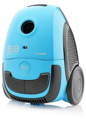 HYUNDAI ELECTRONICS Staubsauger mit Beutel VC068LB I 800 W I ECO-Motor I 2l Volumen I Blau