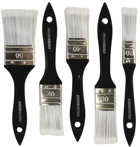 SOLUTION´S HOUSE ® 5 Brochas de Pintura Set de Pinceles de Pintura para Todo Tipo de Superficies y Pinturas | Pincel con Cerdas Fuertes y Resistentes