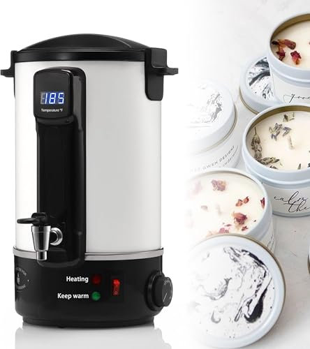 WEIWAN 10L Sciogli Cera per Candele, Fusore di Cera per Candele, Melter per creazione candele, Sciogli Cera Grande Fusore per Cera con beccuccio, Sciogli Cera Elettrico Per Candele, Facile Versare