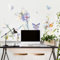 SHUCHING Adesivi Murali Fiori di Farfalla Narciso Rimovibili, Adesivi da Parete Fiori Colorata, Decorazione Murale Soggiorno Camera da Letto Divano TV
