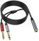 XMSJSIY 1/4 6.35mm TRS Stereo Splitter Cable Headphone Audio Cable 1/4 TRS Female to Dual Male Extension Adapter Microphones Cord for Mixer, Guitar, Amplifier - 2M / 6.56FT