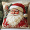 WallustrioaW süßer Weihnachtsmann DIY Kreuzstichkissen,Weihnachten,Stickset,Kreuzstich Kissen zum Basteln Stickkissen Stickpackung mit Vorgedruckt Kreuzstichmotiv,45x45cm