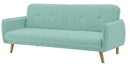 AVANTI TRENDSTORE - Pedros - Schlafsofa aus Mikrofaser in der Farbe Mint - mit Bettfunktion - Maße LAP 188x80x85cm