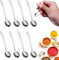 ExcellaElite 8 PCS Tiny Stainless Steel Spoons for Spice Jars, Cute Little Condiment Spoons, Mini Small Spice Spoon for Spices, Salt, Fun Little Scoops