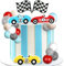 Fast One Cake Topper Race Car Birthday Cake Decorations Two Fast Party Supplies Favors for Racing Car Checkered Flag Birthday Party Decorations Supplies