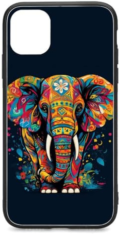 For iPhone 11 Case - All-new Asian Elephant Design, Glass Back + TPU Inner Shell, Military-Grade Dual Protection, Extreme Slimness, Bare-Hand Feel, Cell Phone Cases for Men Women