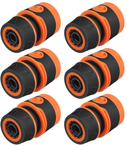 Lot de 6 raccords de tuyau d'arrosage 1/2 13mm - Raccord rapide pour tuyaux d'arrosage, buses de tuyau, pistolets pulvérisateurs, lavage de voiture et raccord de tuyau