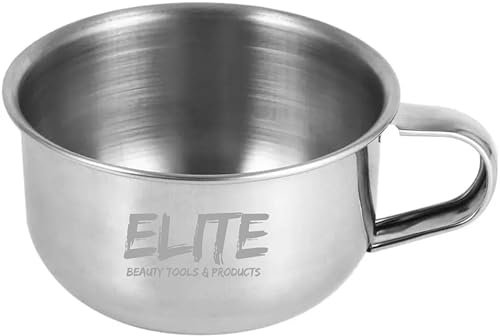 Elite Beauty Tools & Products Shaving Soap Bowl, Shaving Bowl, Soap Dish, Shaving Mug with Handle to Make Cream for Shaving, Gift for Men