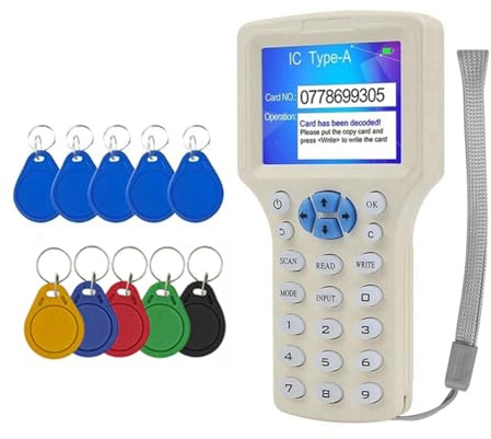 Koolenry RFID NFC Smart Card Reader +5XUID/CUID Keychain RFID Duplicator 125K 13.56MHz IC/ID Key Writer RFID Replicator Programmer