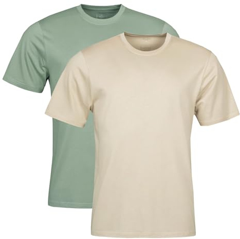 Spairs Homme Plaine T-Shirts en Bambou - 2 Paquet, sans étiquette, Manches Courtes, Mélange de Bambou Coton,Tailles S, M, L, XL, XXL