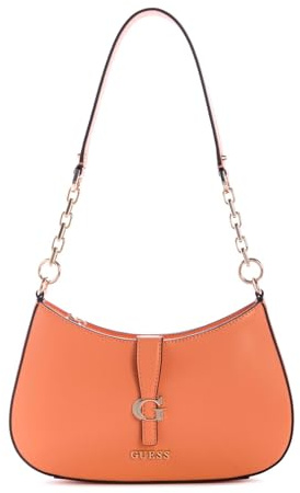 GUESS Women's Carrie Top Zip Shoulder Bag, Apricot, One Size