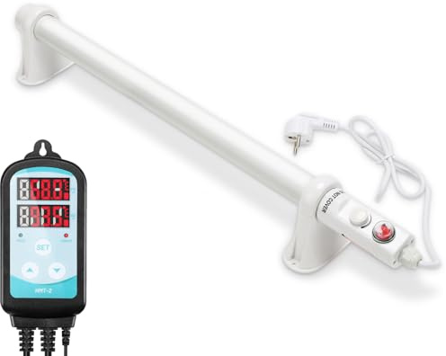 Jaxguom Gewächshausheizung, 90W Gewächshausheizung mit Thermostat, 70cm Gewächshaus Heizung für Pflanzen Gartenhaus Gewächshäuser