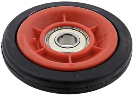 Galet de Support pour Sèche-Linge, Noir et Rouge, Diamètre 70mm, Roulement Intégré, Compatible avec Références 8077877028, 8077877036, 1364059004