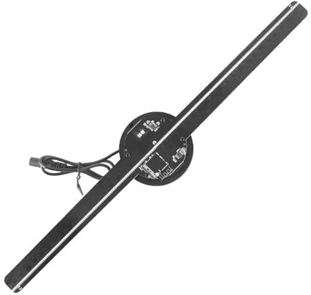 Projecteur holographique 3D 42 cm/16,5 Pouces, Ventilateur 3D, 224 LED, Panneau Lumineux publicitaire holographique 3D pour Les Entreprises
