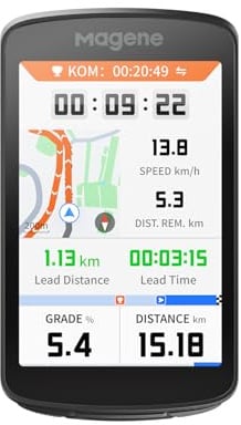 Magene C706 GPS Bike Computer, Map Navigation, 3.3” Color Touchscreen, Dual-Band Positioning, Voice Reminder, Metal Mount, Customizable Data Display, Indoor Training