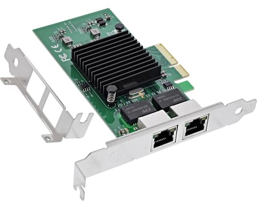 InLine Dual-Gigabit Netzwerkkarte PCIe x4, Intel 82576EB, 2X RJ45 1 Gb/s, VLAN, Jumbo Frames, Low-Profile Slotblech, 51125B
