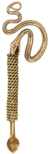 GURU SHOP Mini Löffel, Teelöffel, Kettenanhänger Schlange - Gold, 7x0 cm