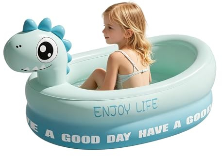 Piscina gonfiabile per bambini, dinosauro e coniglio, divertenti, animati, per casa, bagno, patio, balcone, giardino, acquatico, viaggi, doccia