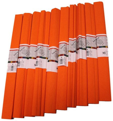 Krepp Papier 50 x 250 cm, verschiedene Farben(orange), 1 Stueck (10 Rolle)