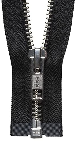 YKK - Cerniera con estremità aperta, n. 580, lunghezza 36 cm, colore: Nero