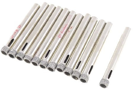 sourcing map 12pcs Trépan Diamant Foret Scie Cloche pour CarrelageTrépan 6mm Dia pour Carreaux Marbre Granit Verre