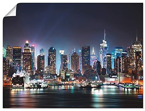ARTLAND Wanddeko Poster & Kunstdrucke Wandposter 80x60 cm New York City Skyline USA Städte Amerika Times Square T5WT