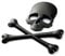 NaFetz Metall Totenkopf Knochen 3D Aufkleber Skull Auto Motorrad Roller PKW Sticker Emblem (Schwarz)