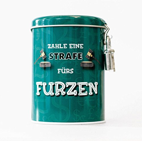 Close Up Spardose - Furzkasse aus Aluminium mit Vorhängeschloss in türkis