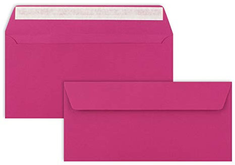 50 Brief-Umschläge DIN Lang - Amarena-Rot gerippt - 110 g/m² - 11 x 22 cm - sehr formstabil - Haftklebung - Qualitätsmarke: FarbenFroh by GUSTAV NEUSER