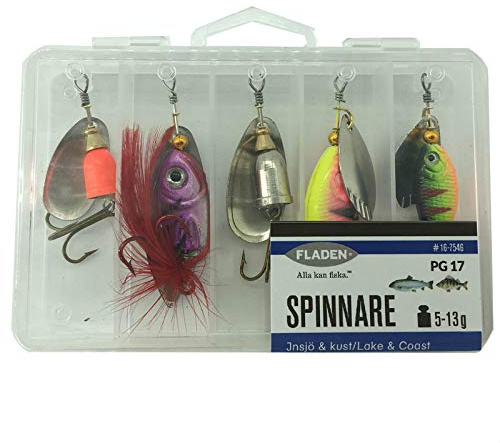 Fladen Allround mit Klarsichtbox 5 Stück Spinner Set
