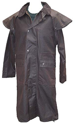 Hunter Outdoor Aussie Duster Long Unisex Wax Coat (Brown, Medium)
