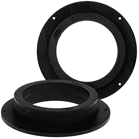 [1 Paar] 165 mm MDF Lautsprecher Ringe kompatibel mit Audi A4 B8, A5 B8, Q3 | passend für Vordertür | Farbe: schwarz | wasserundurchlässig