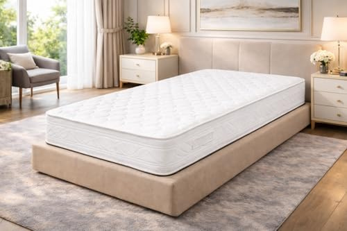 Literie Julien Matelas Très Ferme pour Canapé Lit 80x200 x 10 cm - 5 Zones de Confort - Noyau Poli Lattex HR Dernière Génération - Très Respirant
