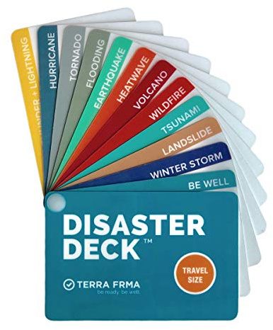 Terra Frma Notfallkarten – Kit Ready Notfall-Überlebenskarten, Anleitung, Notfallvorsorge, Anleitung für Katastrophen, Erdbeben, Wildfeuer, Reisen, Camping, Strumpffüller
