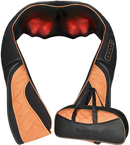 Shiatsu Neck and Shoulder Massager with Heat, 3 Speed Settings, Electric 3D Deep Tissue Kneading Massage Pillow for Back, Leg, Full Body Muscle Relaxation at Home and Office - Carry Bag Included