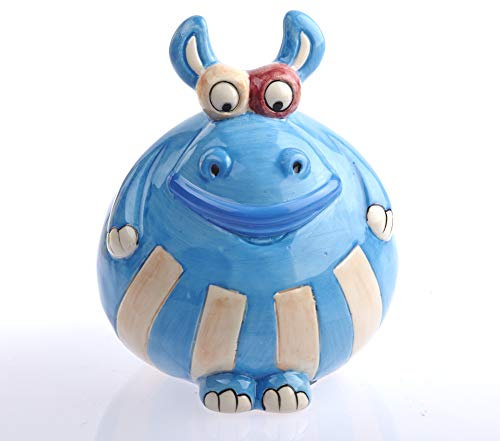 by-Bers Uhu Spardose, Handarbeit aus Keramik (Nilpferd)