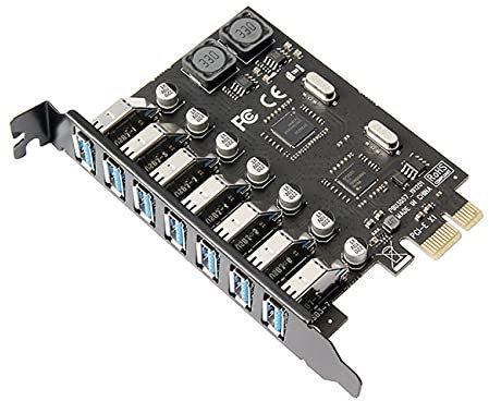 cablecc Adaptador de tarjeta de expansión PCI-E a USB 3.0 HUB PCI Express de 7 puertos de 5 Gbps para placa base
