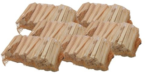 BURI 6X Anfeuerholz im Sack getrocknet Anzündholz Brennholz Nadelholz Kiefer Fichte