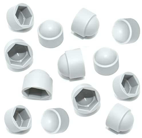 TERF® Lot de 10 caches de protection M16 en plastique blanc pour écrous et boulons hexagonaux M16 (clé de 24 mm)
