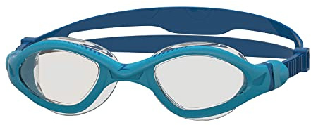 Zoggs Tiger Schwimmbrille für Erwachsene, UV-Schutz, schnell verstellbare Komfortbrillenriemen, beschlagfreie Schwimmbrillengläser, flüssige Haut, Flexibilität und Passform, Titanlinse, Sonnenschutz