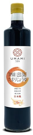 Umami Sauce soja tamari moins salée (moins de sel) fabriquée au Japon par fermentation artisanale 750 ml