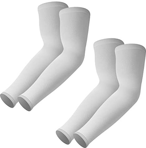 Desoto Ärmlinge 2 Paar, Kühlung UPF 50+, Anti UV Arm Ärmel, Kompressions Armstulpen, Sonnenschutz, Bandage Rutschfest Arm Sleeves Running Radsport Volleyball Basketball für Damen Herren (grau*2paar)