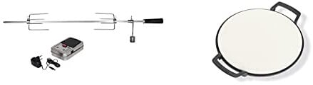 Enders Edelstahl-Grillspieß für Boston 6 Grillspieß Boston 6 silber & SWITCH GRID Pizzastein, Halter aus Gusseisen, für Enders® Gasgrill mit Rost-in-Rost System, Grill-Rost-Zubehör