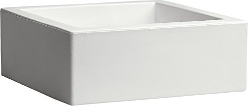 Tecnokit Nicoli vaso quadrato Minos in resina, fioriera quadrata elegante per interno ed esterno (cm 60x60x22,5, BIANCO)