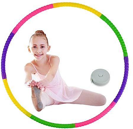 AolKee Hula Fitness Reifen Kinder, Mehrfarbiger, für Jungen und Mädchen, Kunststoff Abnehmbar, perfekt für Tanz